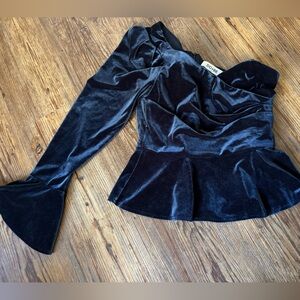 DO+BE Velvet One Shoulder Corset Top